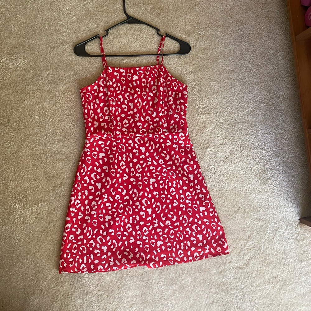 AQUA mini dress red leopard print ♥️